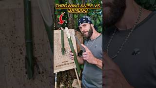 THROWING KNIFE VS Madake Bamboo shorts skills japan [upl. by Aivatnohs47]