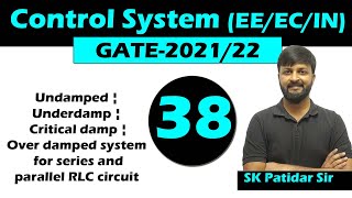 Lec 38 Undamped  Underdamp  Critical damp  Over damped system for series and parallel RLC circuit [upl. by Leinadnhoj]