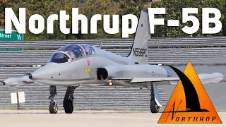 HD RARE Northrop F5B Freedom Fighter N586PC LOUD Takeoff from San Jose International Airport [upl. by Rollecnahc]