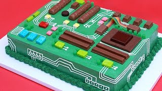 HOW TO MAKE A MOTHERBOARD CAKE  NERDY NUMMIES [upl. by Rramal753]