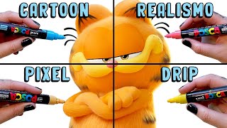 4 ESTILOS EM UM DESENHO GARFIELD [upl. by Berliner826]