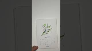 diy monthly flower calendar botanical flower watercolor [upl. by Amlus483]