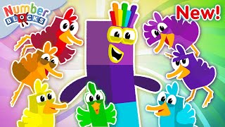 🦆 Seven Little Ducks  NEW Nursery Rhymes amp Kids Songs 🎤  Learn to count  Numberblocks [upl. by Narhet535]