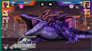 BATALLA DE JEFE VS CHOQUE DE TITANES EN JURASSIC WORLD THE GAME [upl. by Eelsel259]