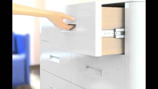 Telescopic drawer slide with soft close  Accuride 3832EC [upl. by Matlick559]