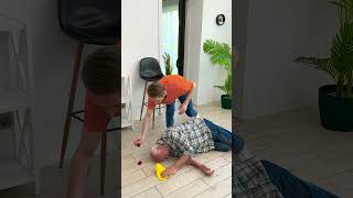 Grandpa Fakes His Fall with Ketchup 😱🍅 Too Real [upl. by Sulakcin]