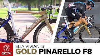 Elia Vivianis Custom Gold Pinarello Dogma F8 [upl. by Initof19]