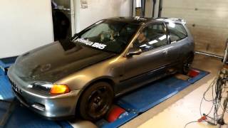 Civic Eg B16 turbo 05bar on dyno [upl. by Gabi]