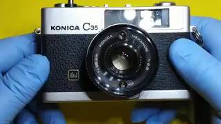 Konica C35 EampL with 28mm Lens Sn 123385 [upl. by Memberg201]