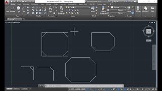 Chamfer command in Autocad  AUTOCAD MODIFY TOOLBAR [upl. by Bluhm123]