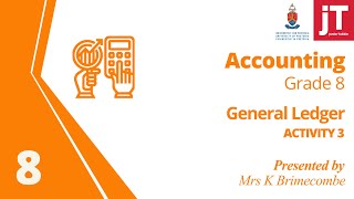 Gr 8  Accounting  General Ledger  Activity 3 [upl. by Amaerd338]