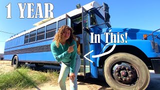 SKOOLIE TOUR  1 year living fulltime in a school bus [upl. by Dickerson]