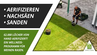 Wellnessprogramm Rasen  Regenerationsschnitt  Aerifizieren  Nachsäen  Sanden  Rasenpflege Tipps [upl. by Milburn]