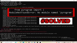 ModuleNotFoundError No module named pyrogram [upl. by Chapel]