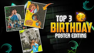 Top 3 🥳 Birthday Poster Editing Alight Motion  Happy Birthday Video Editing Alight Motion [upl. by Yahsat]