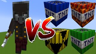 Vindicator vs All Tnt Mob Battle in Minecraft [upl. by Ettesyl70]