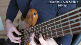 Hexatonic Scale on Bassguitar  One Octave  All 12 Keys [upl. by Eicnarf716]