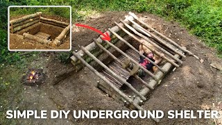 Solo Overnight Building an Underground Shelter in The Mud and Eggs with Cheese [upl. by Dodi407]