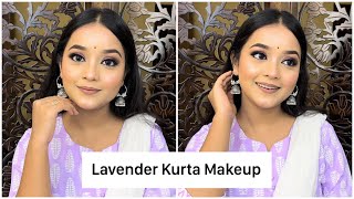 Lavender Makeup Tutorial  Rakhi Look 2  Purple Dress Makeup 💜🤍 [upl. by Bern]