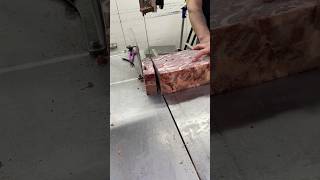 Frozen boneless beef meat and cutting skill with cutters machineshorts [upl. by Zela549]