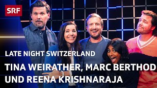 Tina Weirather Marc Berthod und Reena Krishnaraja  Comedy  Late Night Switzerland  SRF [upl. by Ever]