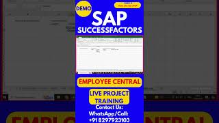 SAP SuccessFactors Employee Central Training Video 13 21 Sep 2024 sapsuccessfactorstraining [upl. by Ardnauq]