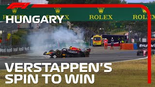 Verstappen Spins and Wins in Budapest  2022 Hungarian Grand Prix [upl. by Tarrsus]