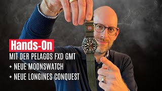 HandsOn TUDOR PELAGOS FXD GMT „MARINE NATIONALE“  NEUE Moonswatch  NEUER Longines Chrono 4K [upl. by Fauman270]