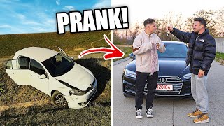 PRANK IAM DISTRUS MAȘINA ȘI IAM CUMPĂRAT ALTA NOUĂ AUDI A5 [upl. by Sinnel553]