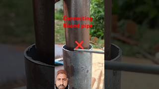 How to connect small pipe with large pipe  roundpipewelding ironwelding viralshort pipewelding [upl. by Tiny638]