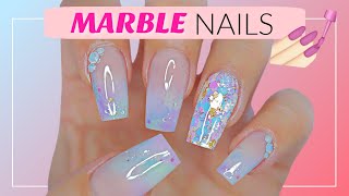 GORGEOUS Marble and OMBRE Acrylic Nails  Saviland Acrylic Kit Review [upl. by Yekcaj]