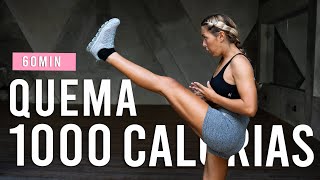 Quema 1000 Calorias Con Esta Rutina Cardio HIIT Intensa De 60 Min  En Casa Sin Equipo [upl. by Naek]