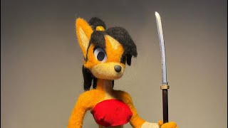 Needle Felted Puppet Foxlady Test Animation [upl. by Yruoc504]