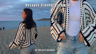 Crochet Hexagon Cardigan TUTORIAL  How To Crochet A Granny Hexagon Cardigan With Long Sleeves [upl. by Wiltz]