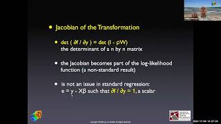 Applied Spatial Regression Analysis  Lecture ML Estimation of Spatial Lag Model [upl. by Tadd967]