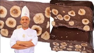 TORRONE DI CIOCCOLATO CON NOCCIOLERicetta fatta in casa per tutti [upl. by Frech]