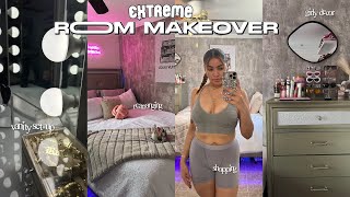 EXTREME ROOM TRANSFORMATION ₊˚✧ ﾟ girly decor shopping decorating vanity [upl. by Sky]