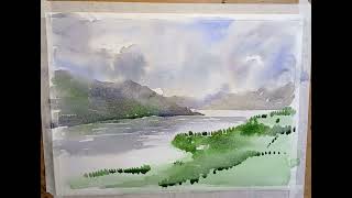 watercolour demo Ullswater Lake District [upl. by Aksoyn470]