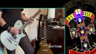 Guns N Roses Anything Goes IZZY STRADLIN ONLY  Rhythm Guitar Cover [upl. by Ahsinyd]