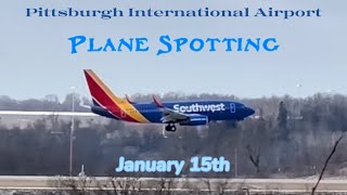 Pittsburgh International Plane Spotting January 15th [upl. by Redneval247]