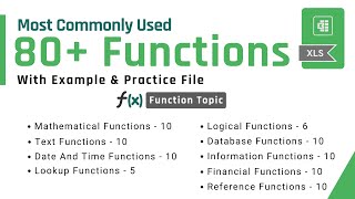 Excel Formulas  Most commonly used Excel functions Part 2 [upl. by Anyala]