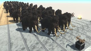 Weapon 2 vs 100 Prehistoric Mammals Army ARBS Animal Revolt Battle Simulator [upl. by Lahtnero598]