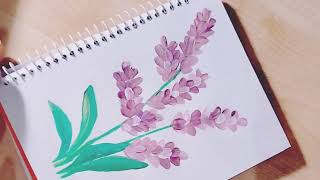 Lavender Gouache color painting  flower art satisfying trending painting lavender flowerart [upl. by Nyleuqaj]