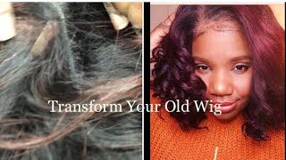 DIY Transform Old Wig to UPart Wig wigs silkpress upartwigs naturalhairwig naturalhairtutorial [upl. by Agate]