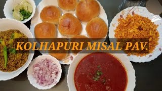 Spicy Kolhapuri misal pav recipe  how to make Maharashtrian misal pav  special spicy misal pav [upl. by Ayhtnic993]