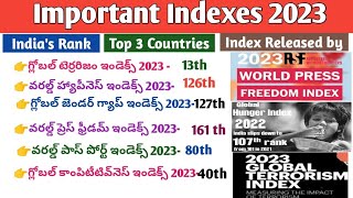 Important Indexes 2023॥Index 2023 Current Affairs2023 in telugu॥ముఖ్యమైన ఇండెక్స్ 2023॥Tspsc॥Appsc॥ [upl. by Atla668]