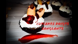 RECETTE HALLOWEEN  CUPCAKES doigts sanglants [upl. by Eiddet]