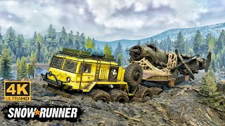 MAZ 537 Offroad Truck Towing a Plane on Mudding Road In SnowRunner Season 14 snowrunner truck 4k [upl. by Joe695]