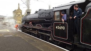 LMS Jubilee No 45690 Leander Returns to the Mainline Featuring 60007 61994 amp 46233 161014 [upl. by Dibb474]