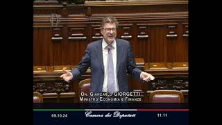 IL MINISTRO GIORGETTI INTERVIENE SUL PIANO STRUTTURALE DI BILANCIO [upl. by Kerr]